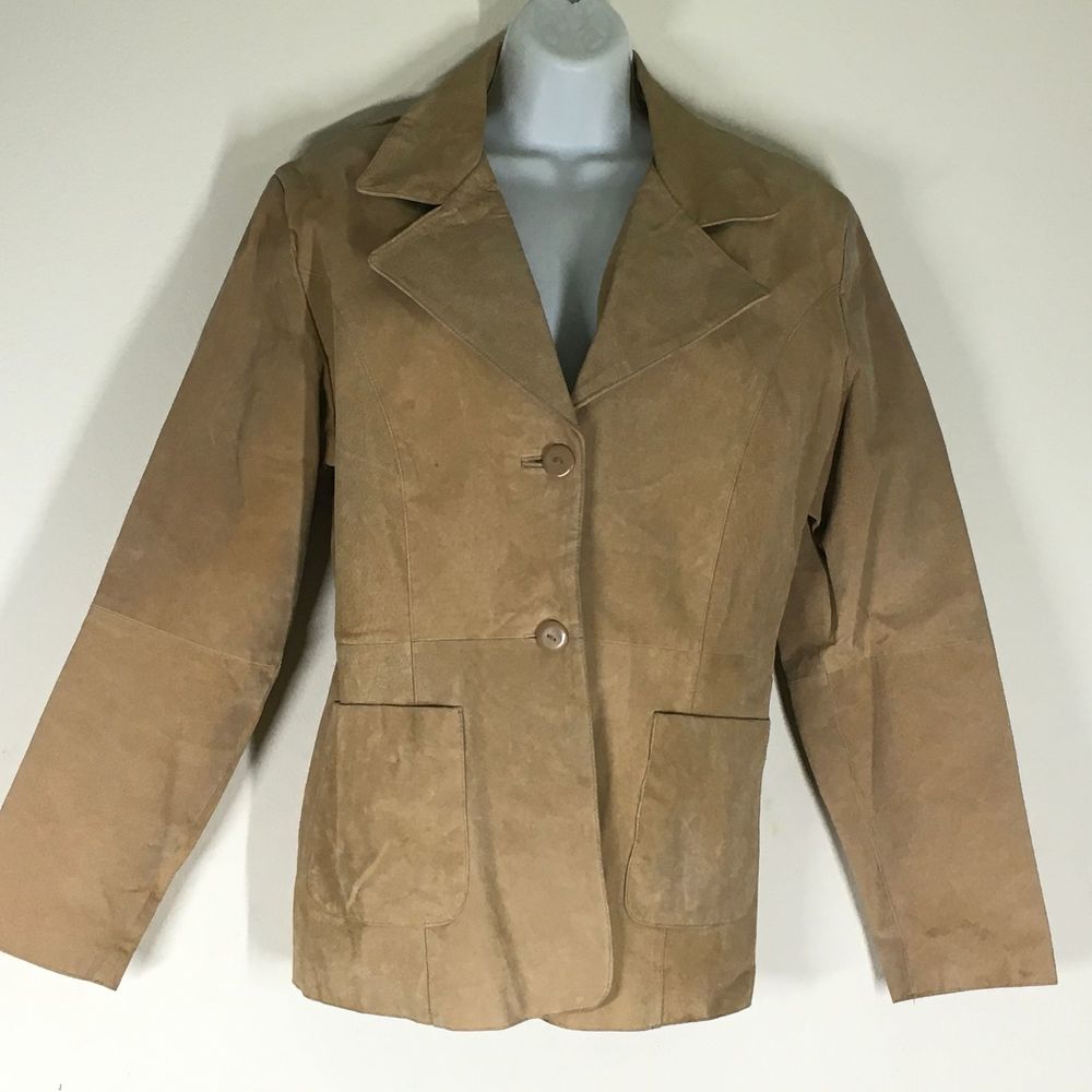 Jennifer J Tan 100% Leather/Suede Jacket/B…